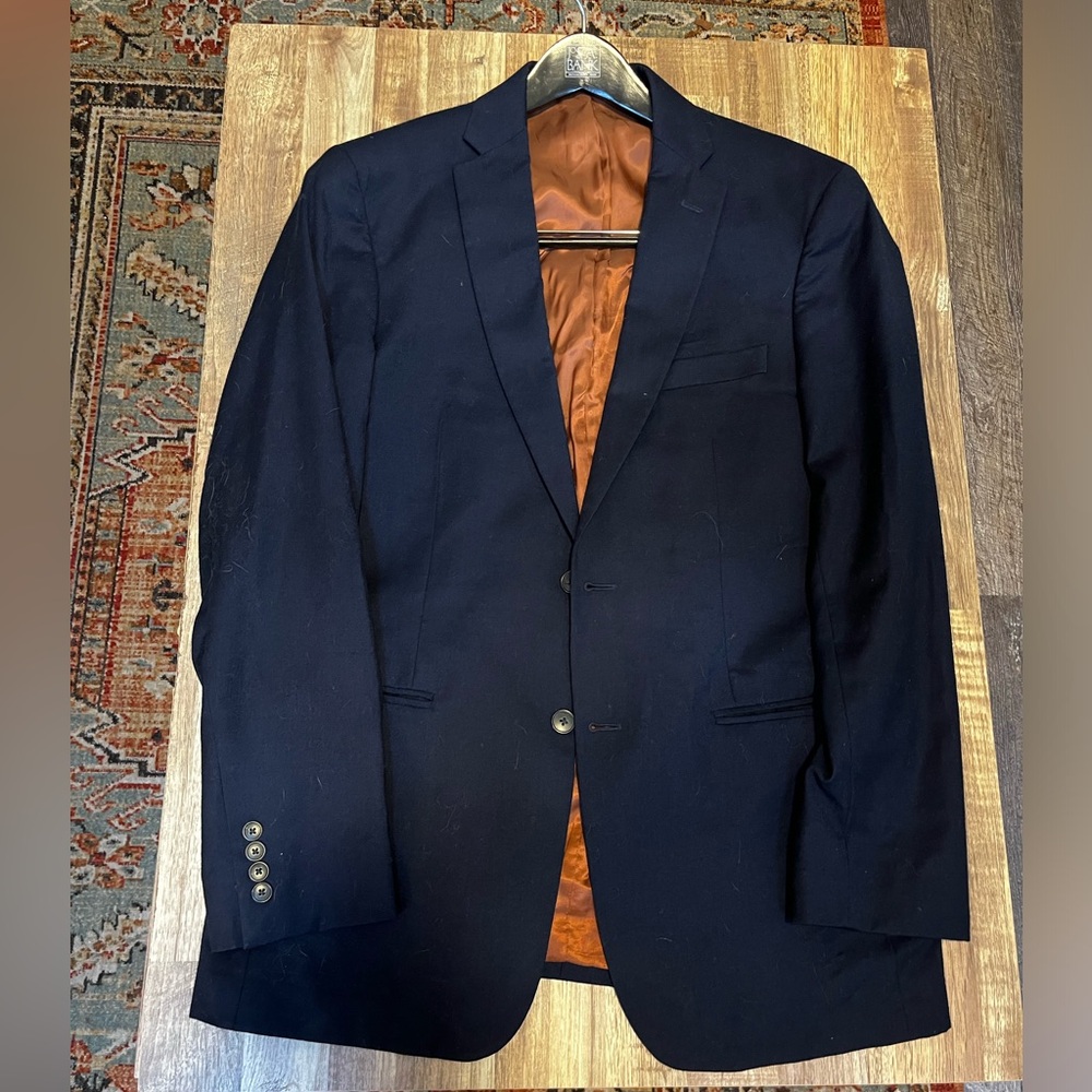 Men’s Jos A Bank Dark Blue Blazer Cashmere and Wool 40L